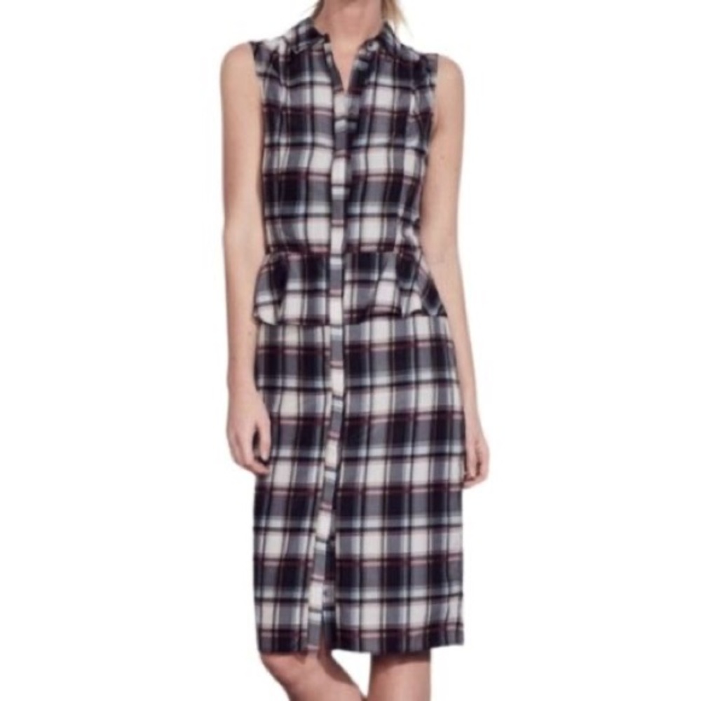ALI & JAY Sleeveless Plaid Shirt Dress Sz.